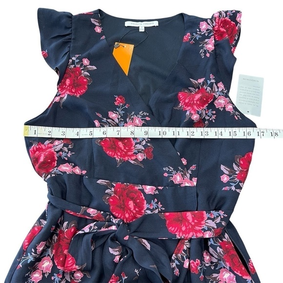 NWT Collective Concept (Nordstrom) Flutter Faux Wrap Dress Small Navy Floral - Picture 5 of 13